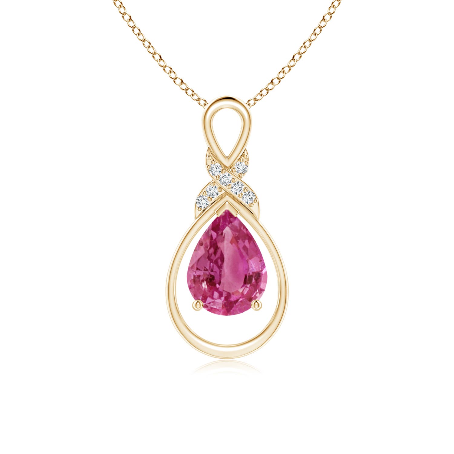 AAAA - Pink Sapphire / 1.29 CT / 14 KT Yellow Gold