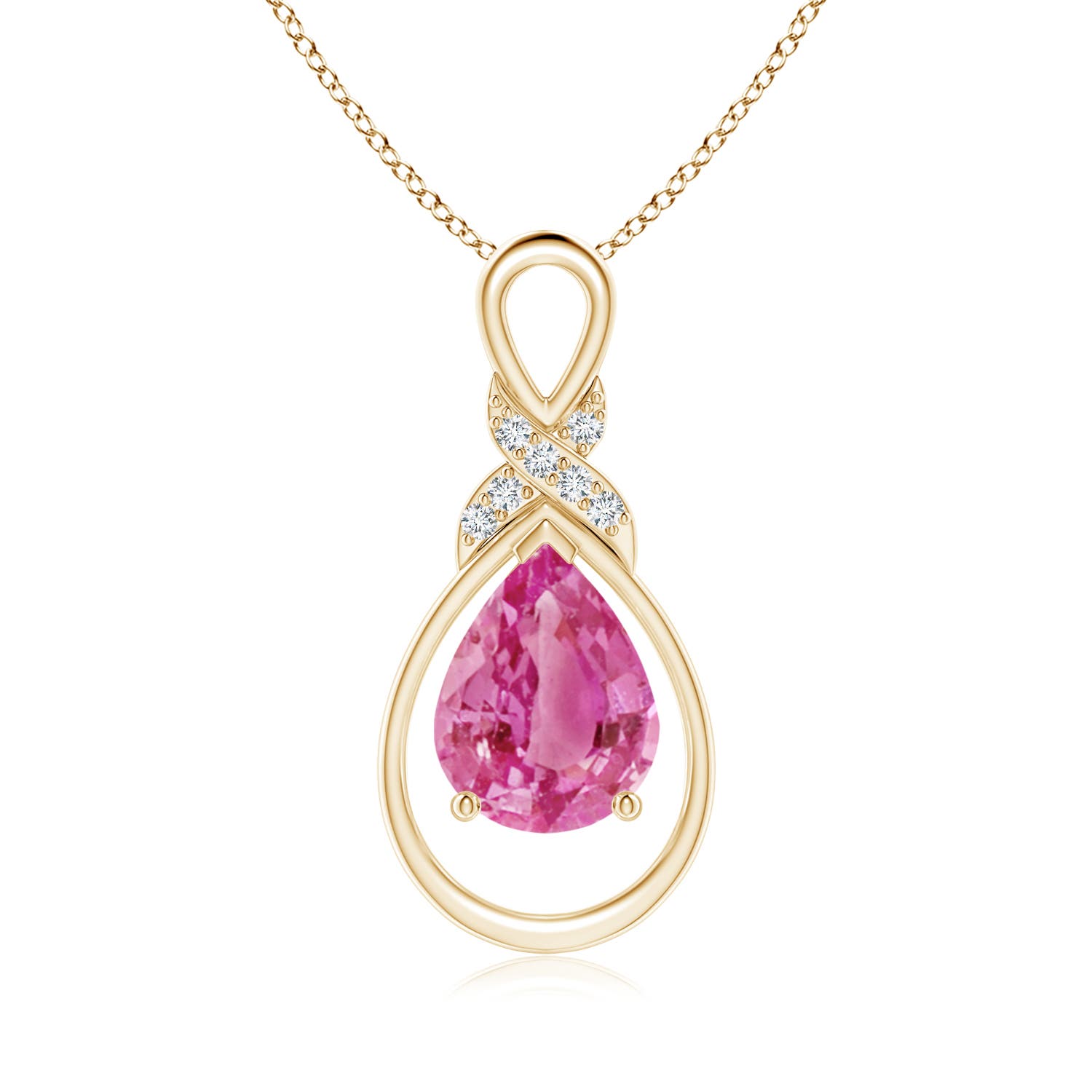 AAA - Pink Sapphire / 1.94 CT / 14 KT Yellow Gold