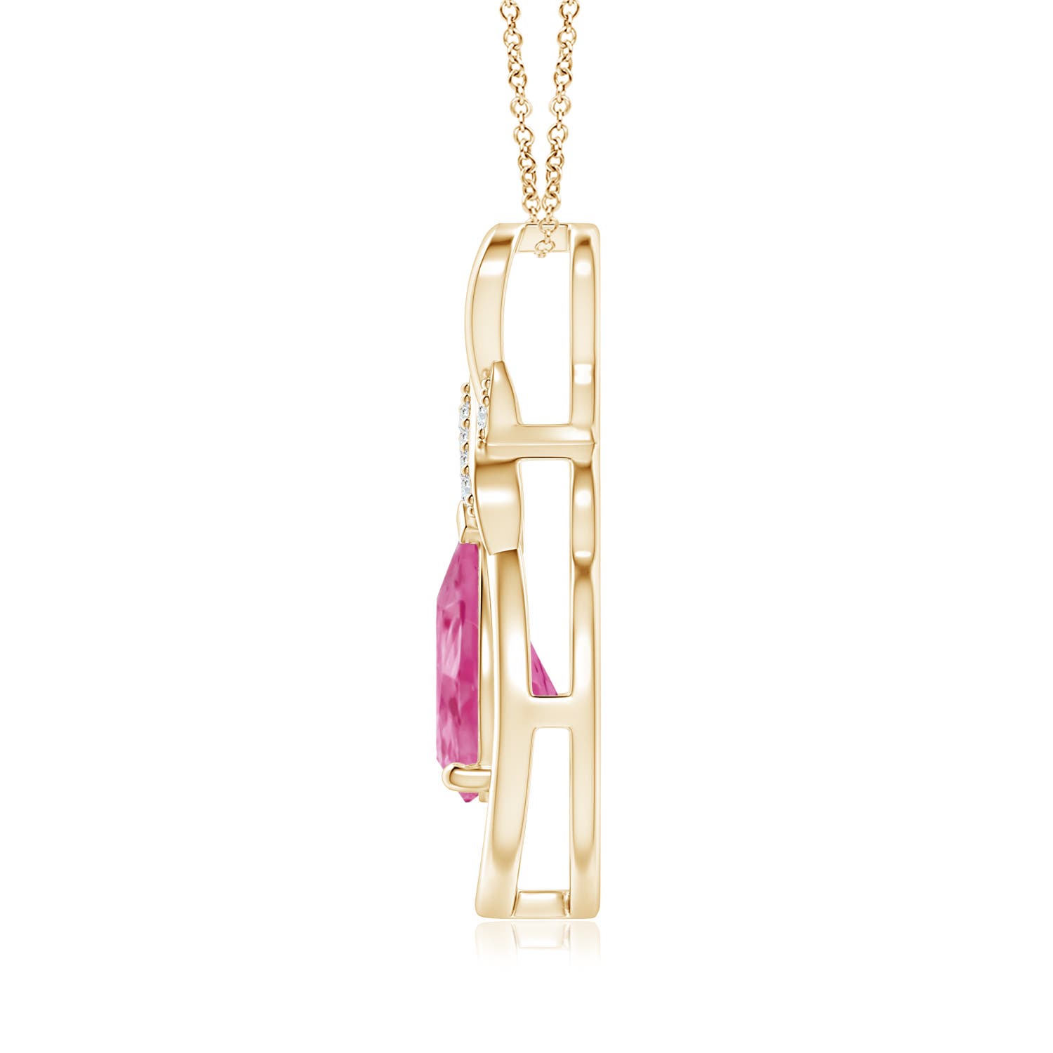 AAA - Pink Sapphire / 1.94 CT / 14 KT Yellow Gold