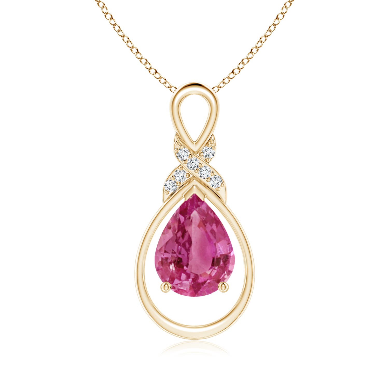 AAAA - Pink Sapphire / 1.94 CT / 14 KT Yellow Gold