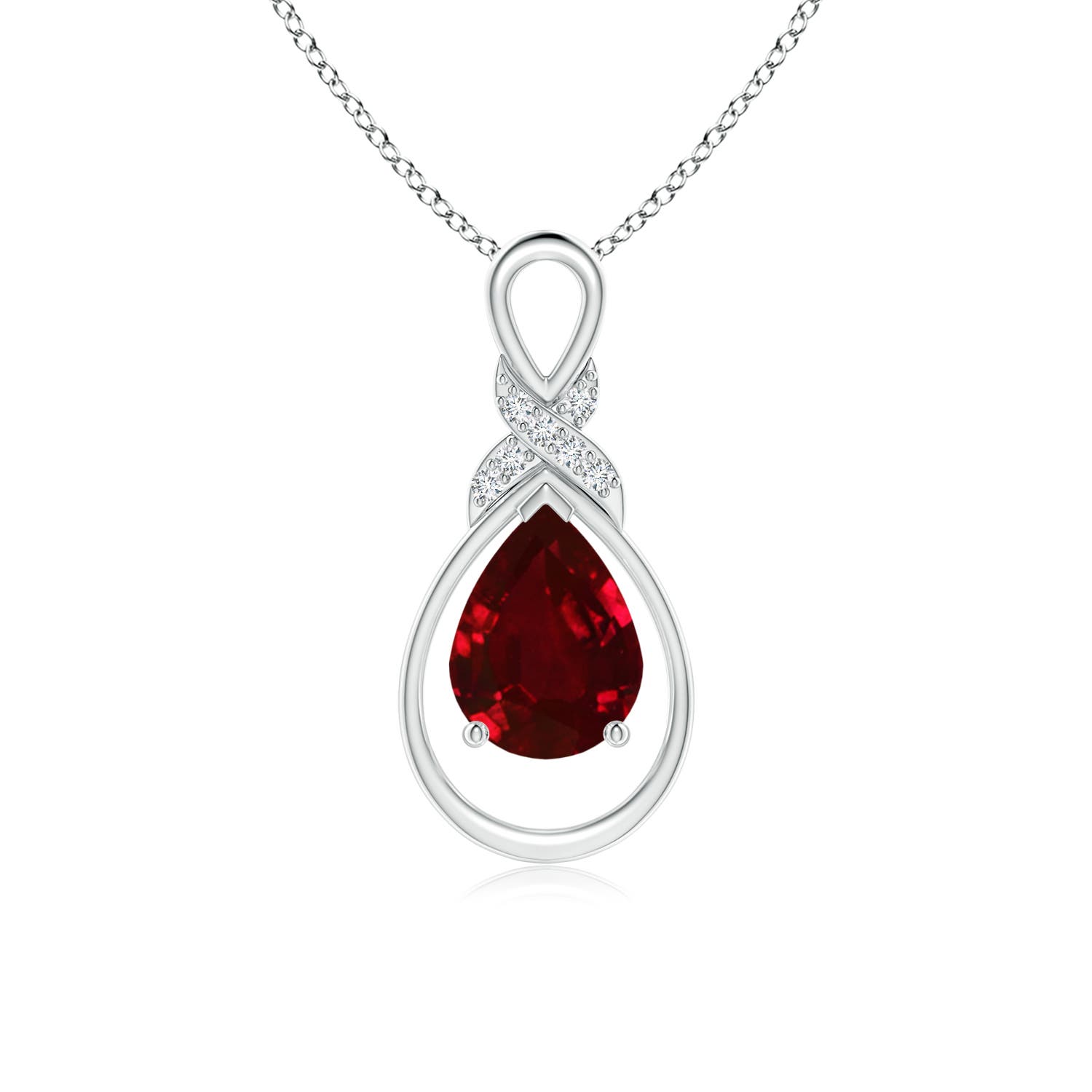 AAAA - Ruby / 1.19 CT / 14 KT White Gold