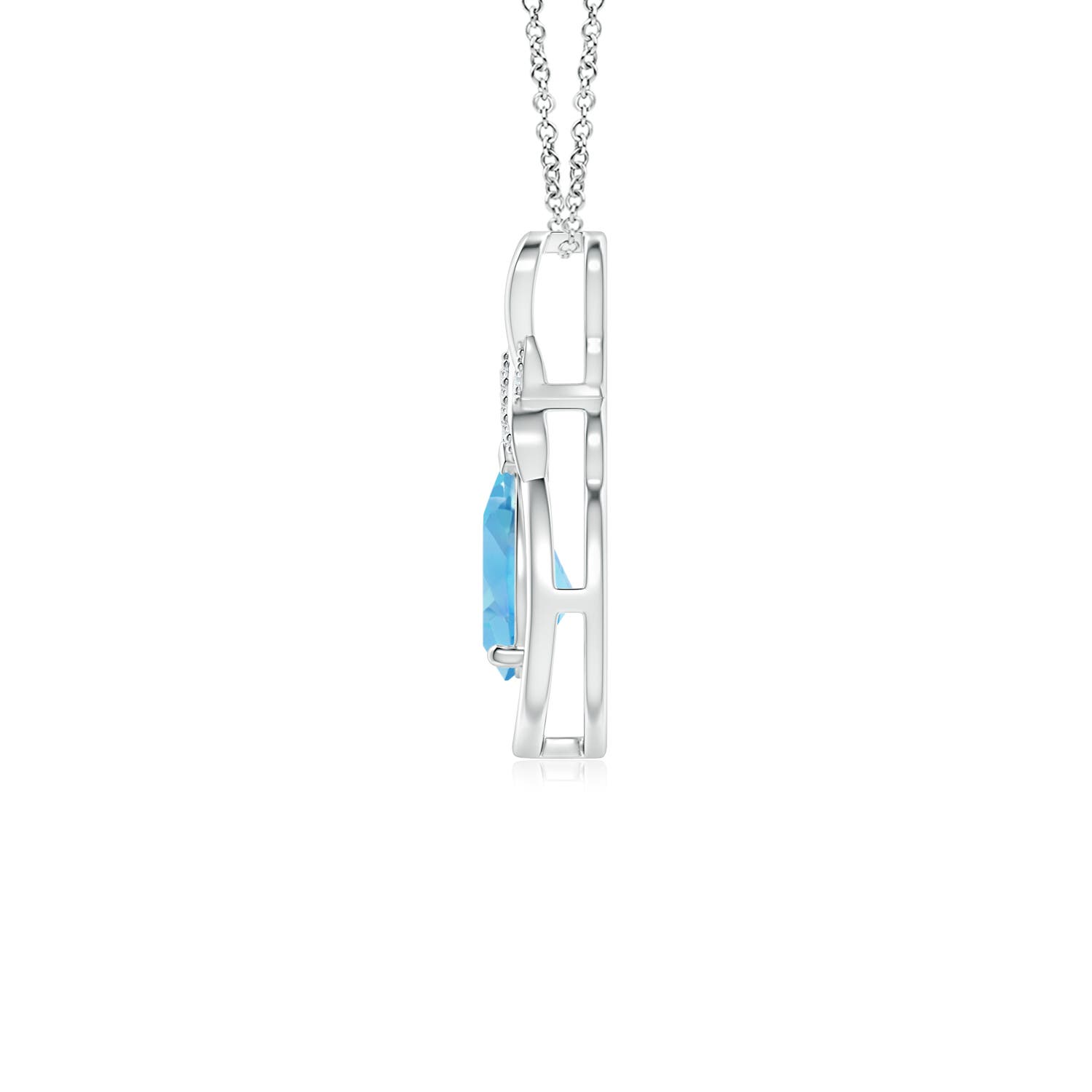 A - Swiss Blue Topaz / 0.82 CT / 14 KT White Gold