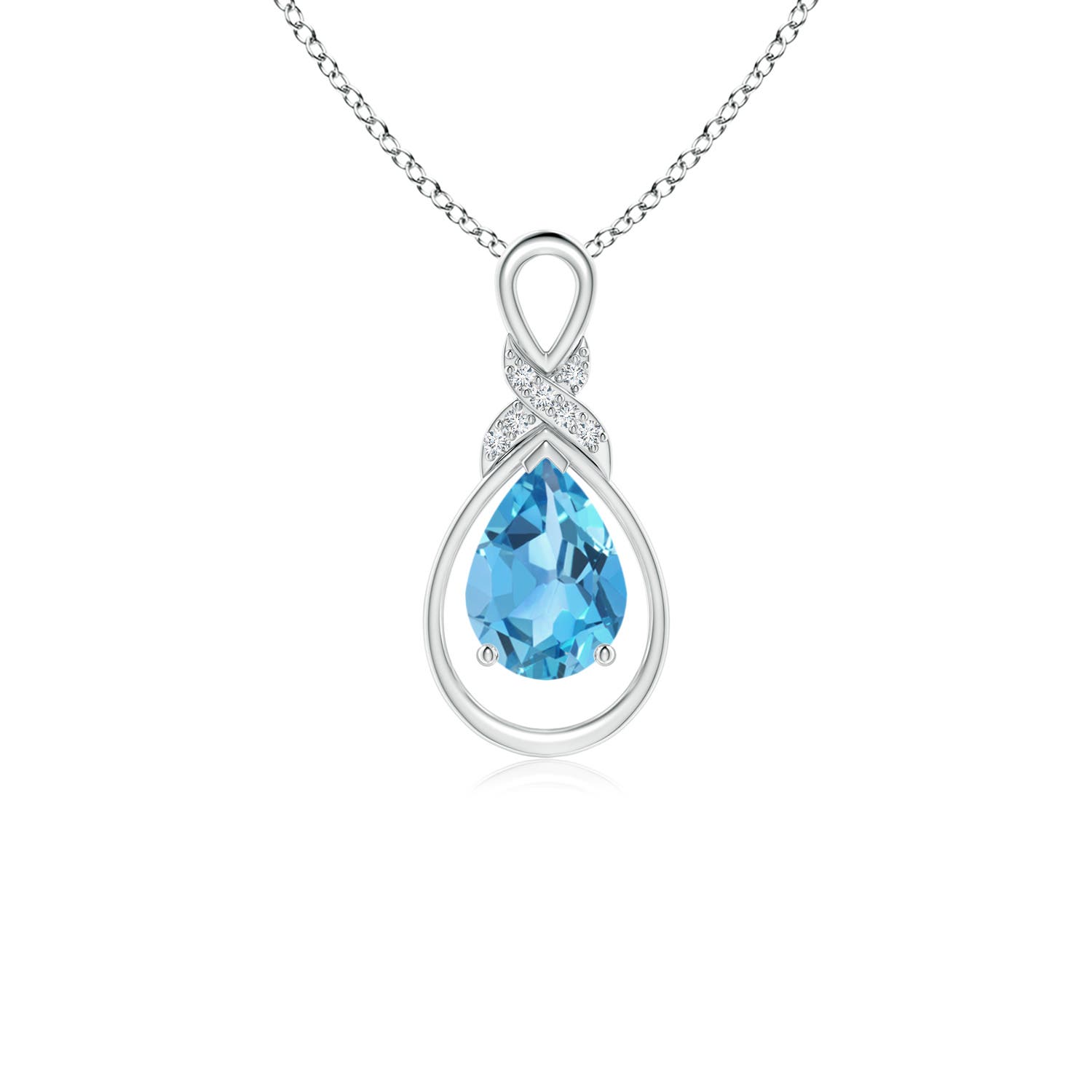 AA - Swiss Blue Topaz / 0.82 CT / 14 KT White Gold