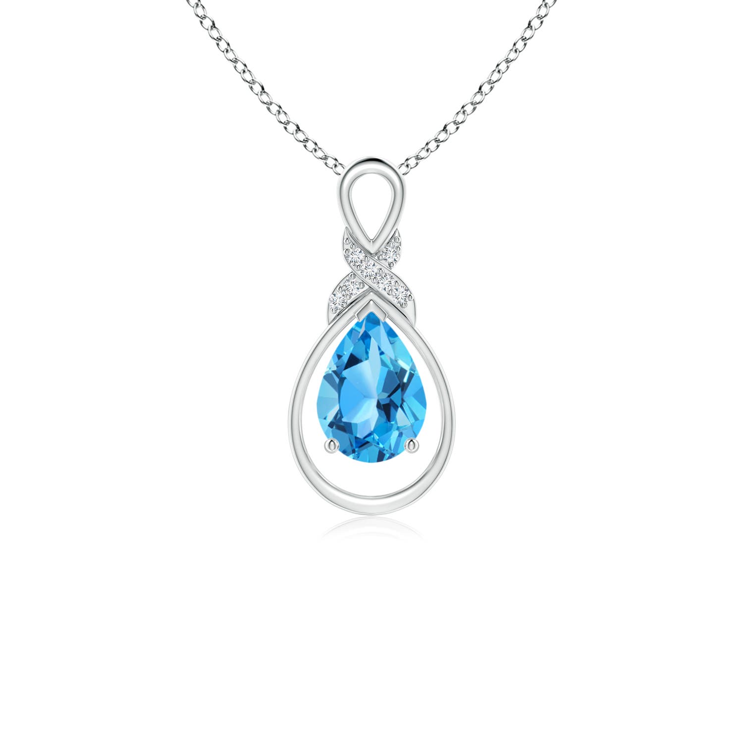 AAA - Swiss Blue Topaz / 0.82 CT / 14 KT White Gold