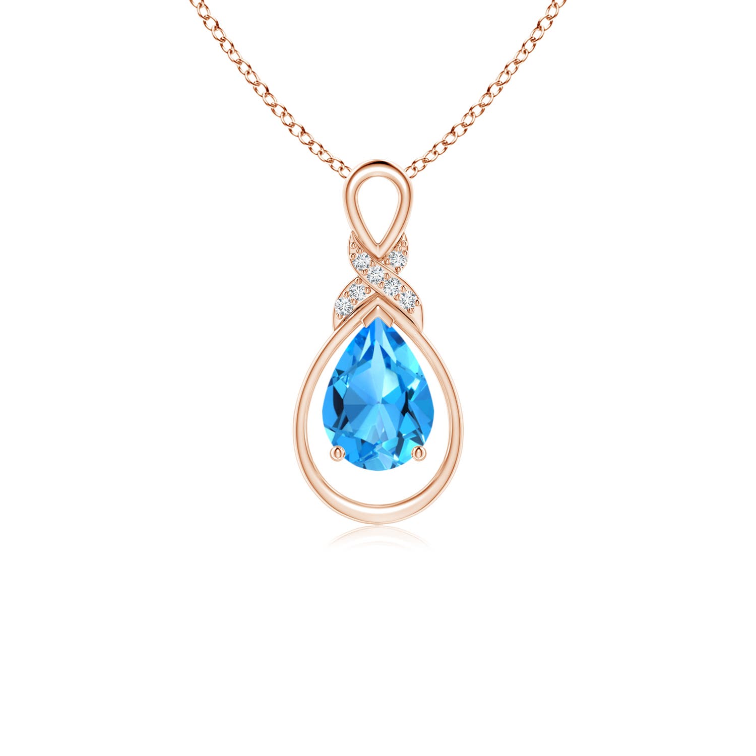 AAAA - Swiss Blue Topaz / 0.82 CT / 14 KT Rose Gold