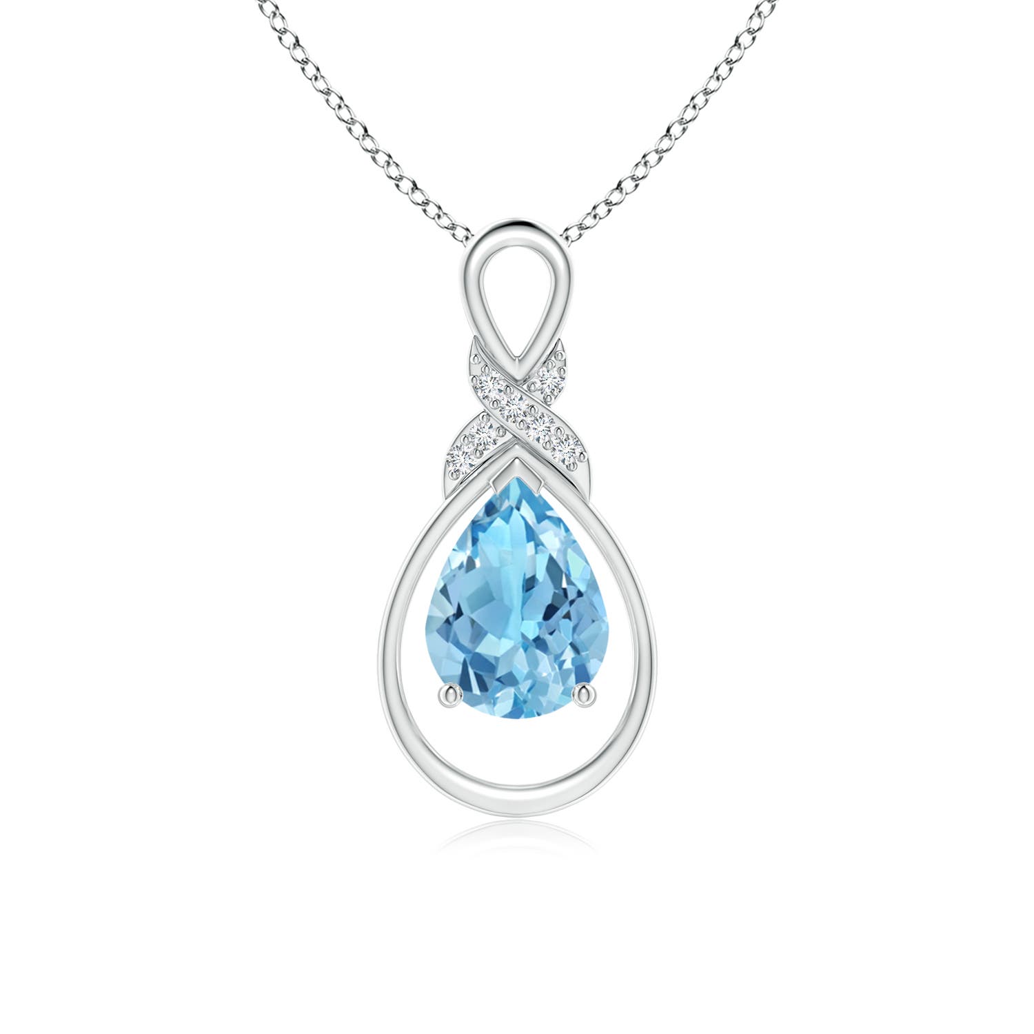 A - Swiss Blue Topaz / 1.59 CT / 14 KT White Gold