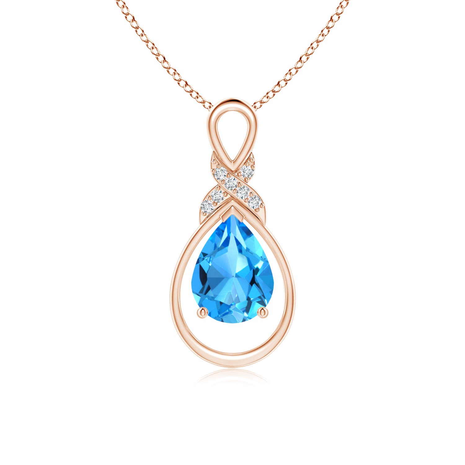 AAAA - Swiss Blue Topaz / 1.59 CT / 14 KT Rose Gold