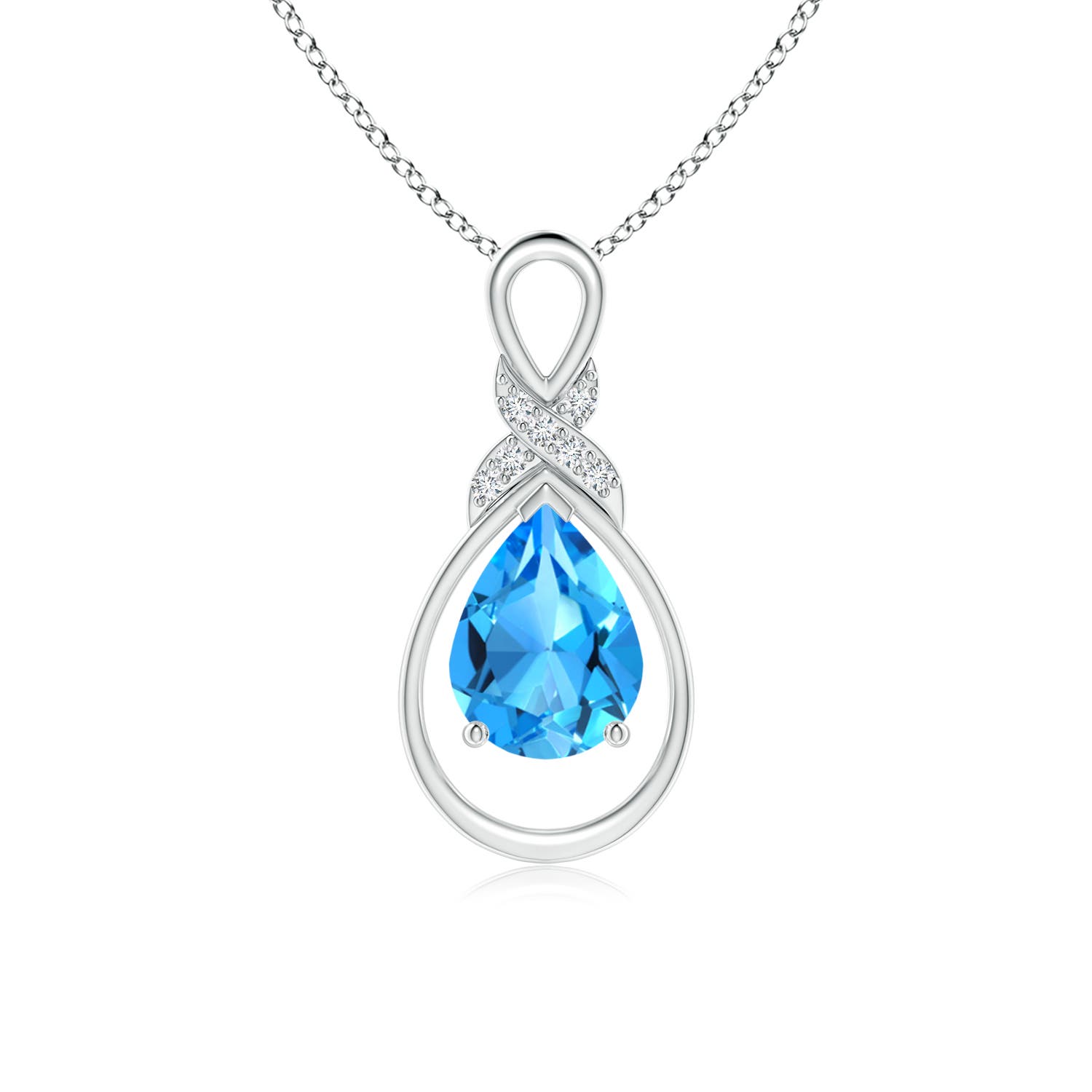 AAAA - Swiss Blue Topaz / 1.59 CT / 14 KT White Gold