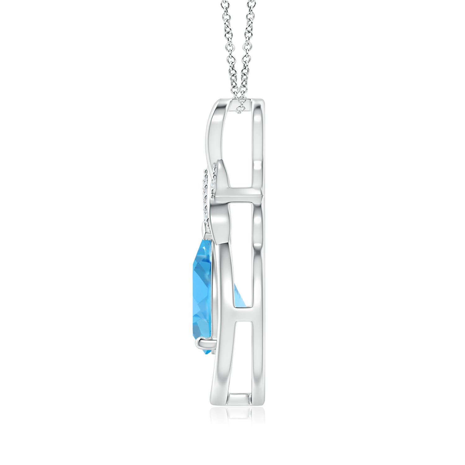 AA - Swiss Blue Topaz / 1.94 CT / 14 KT White Gold