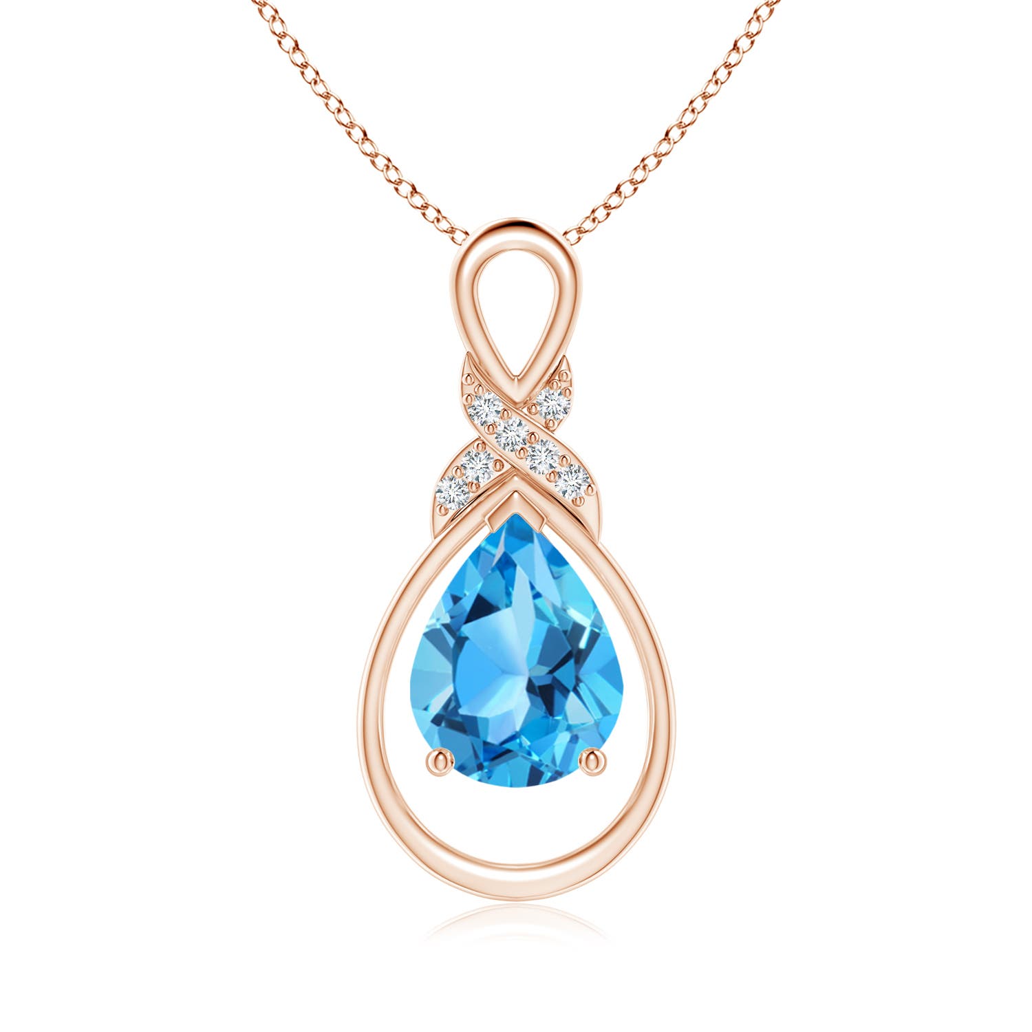 AAA - Swiss Blue Topaz / 1.94 CT / 14 KT Rose Gold