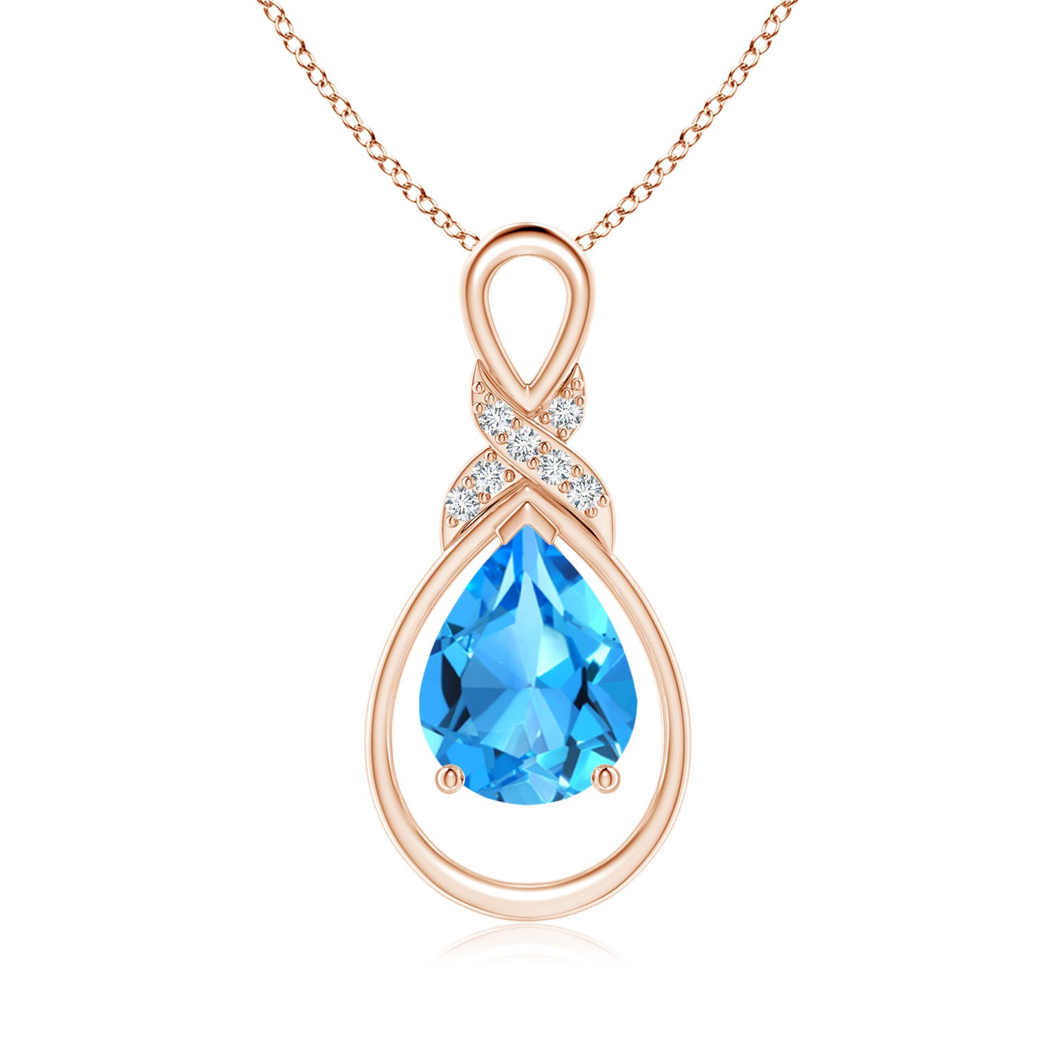 AAAA - Swiss Blue Topaz / 1.94 CT / 14 KT Rose Gold