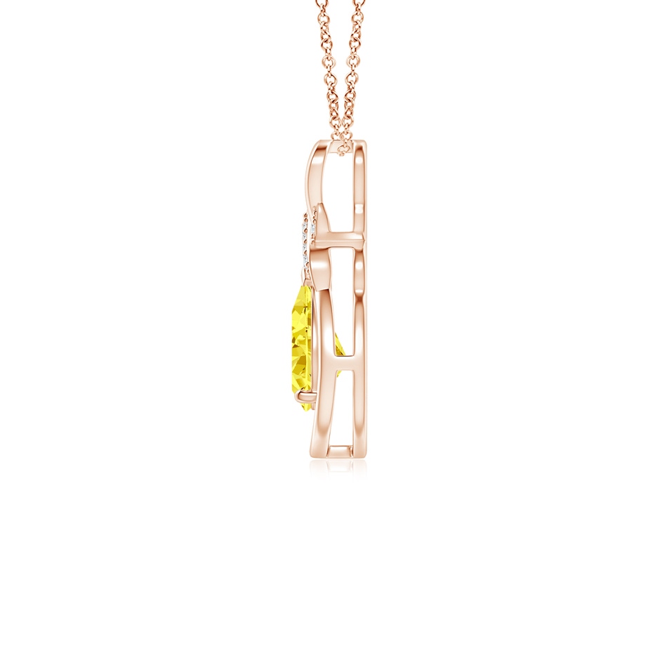 7x5mm AAAA Fancy Intense Yellow Diamond Infinity Pendant with 'X' Motif in Rose Gold side 199