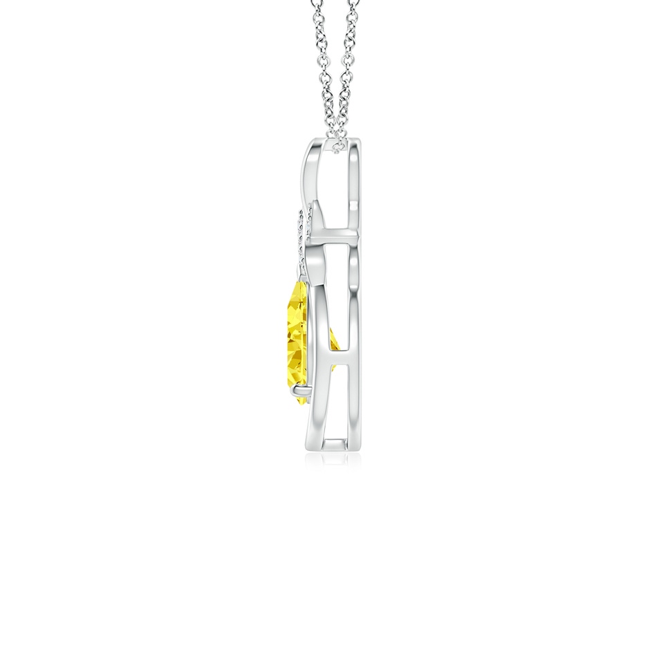 7x5mm AAAA Fancy Intense Yellow Diamond Infinity Pendant with 'X' Motif in White Gold side 199