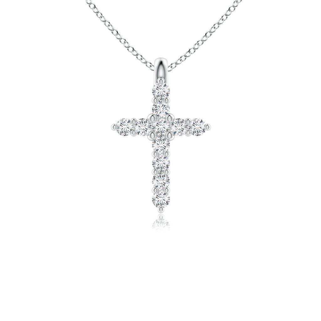 1.2mm GVS2 Prong-Set Diamond Mini Cross Pendant in P950 Platinum