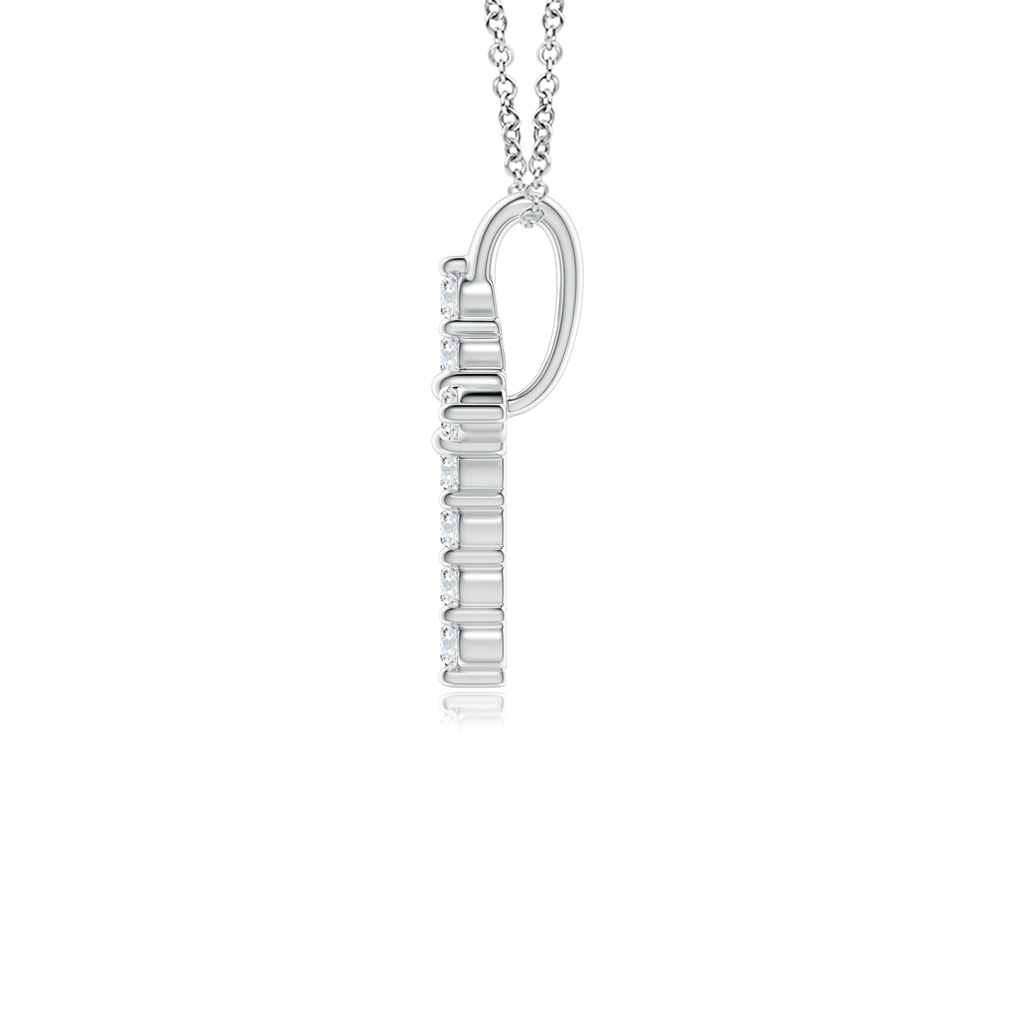 1.2mm GVS2 Prong-Set Diamond Mini Cross Pendant in White Gold - side_1