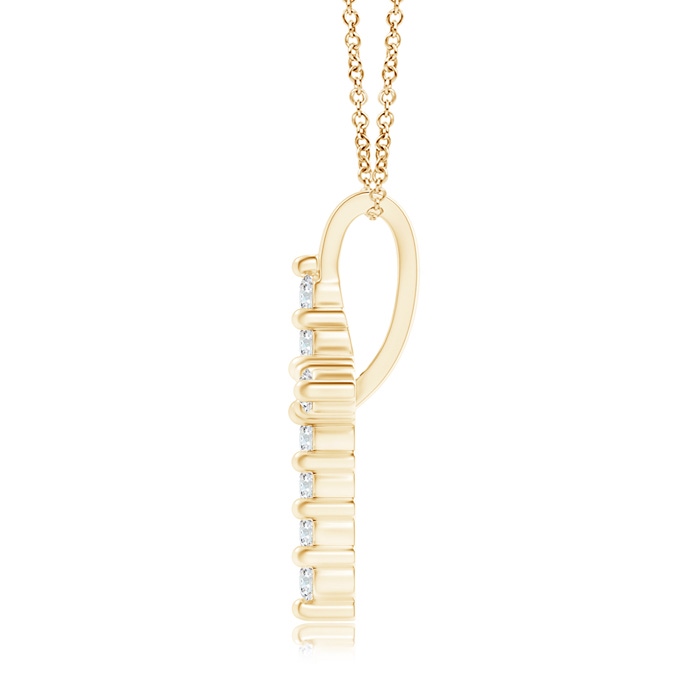 1.6mm GVS2 Prong-Set Diamond Mini Cross Pendant in Yellow Gold product image