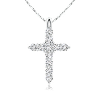 1.75mm HSI2 Prong-Set Diamond Mini Cross Pendant in White Gold