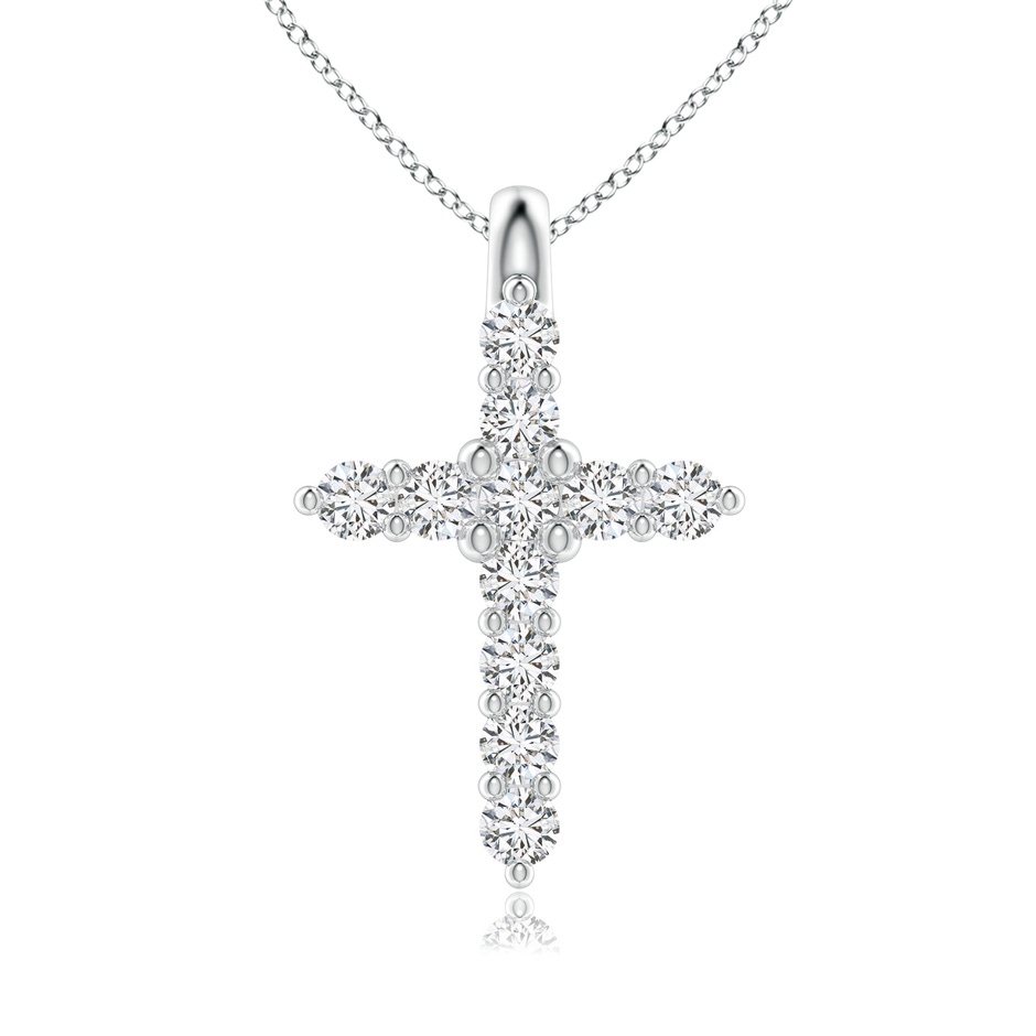 1.75mm HSI2 Prong-Set Diamond Mini Cross Pendant in White Gold 