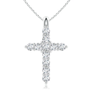 1.9mm GVS2 Prong-Set Diamond Mini Cross Pendant in P950 Platinum