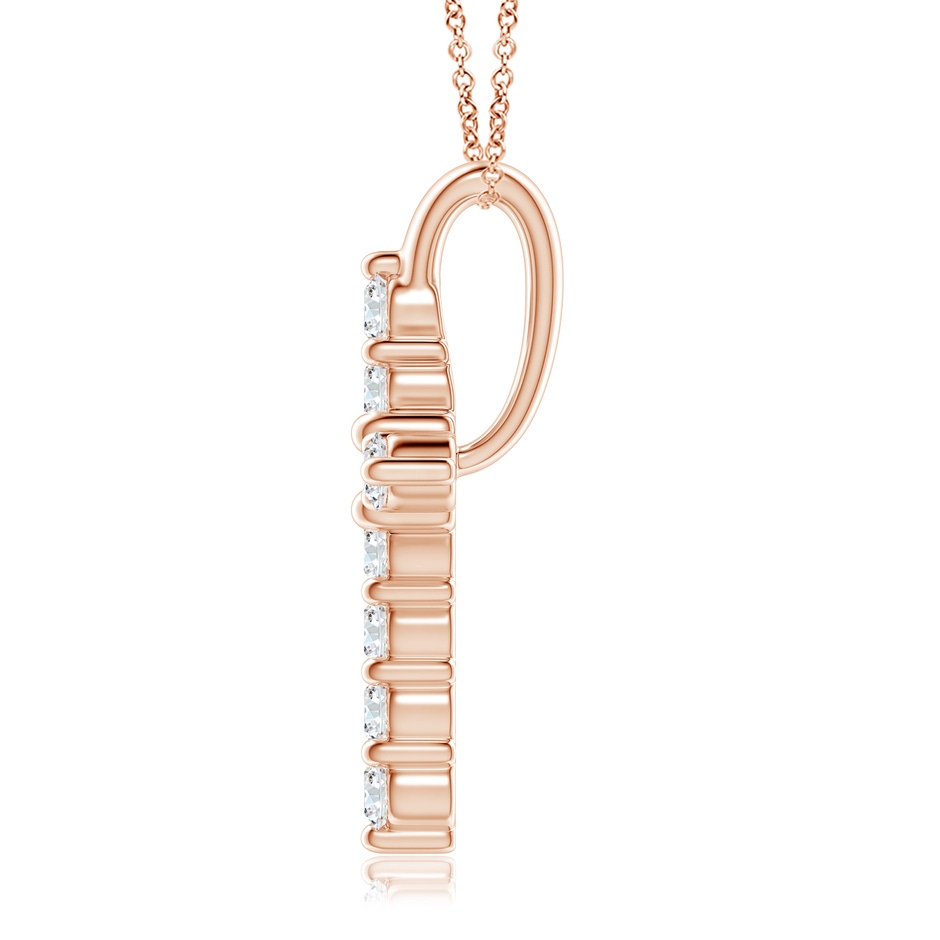 1.9mm GVS2 Prong-Set Diamond Mini Cross Pendant in Rose Gold side-1
