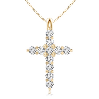 1.9mm HSI2 Prong-Set Diamond Mini Cross Pendant in 9K Yellow Gold