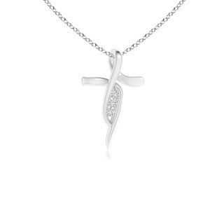 1.8mm HSI2 Three Stone Diamond Bypass Ribbon Cross Pendant in P950 Platinum