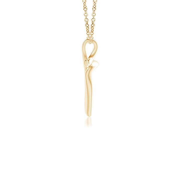 1.8mm KI3 Three Stone Diamond Bypass Ribbon Cross Pendant in Yellow Gold product image