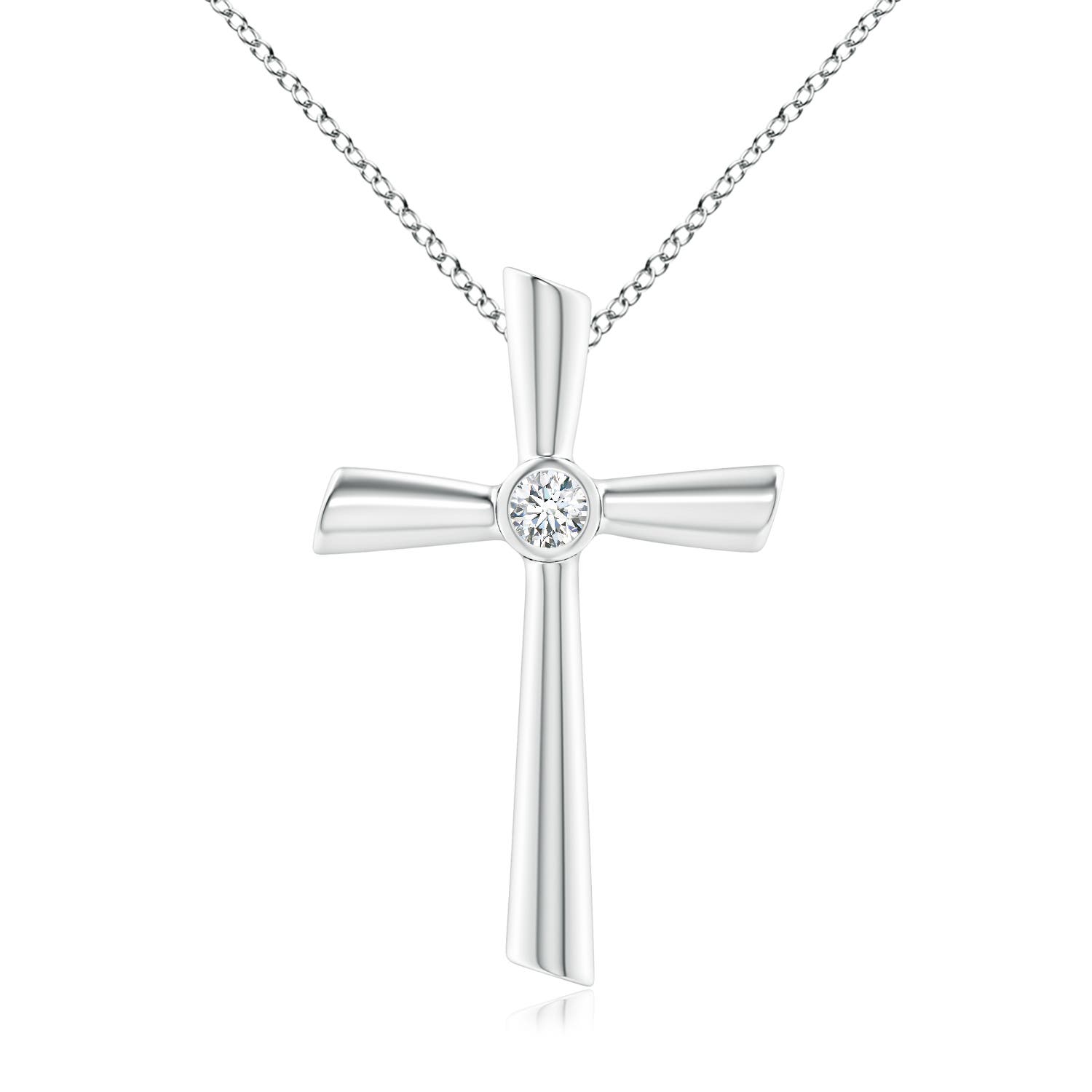 Solitaire Diamond Cross Pendant