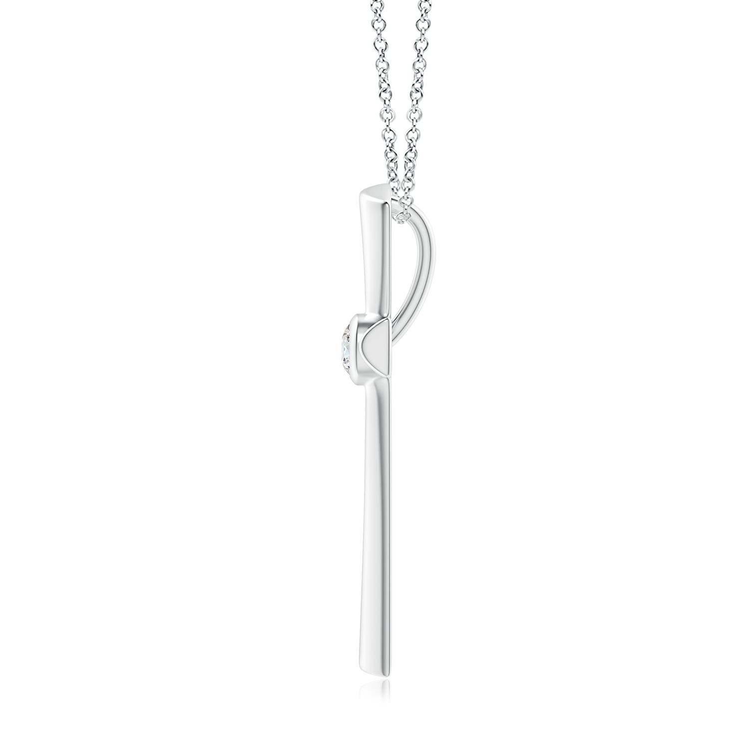 3.8mm GVS2 Solitaire Diamond Cross Pendant in P950 Platinum - side 3