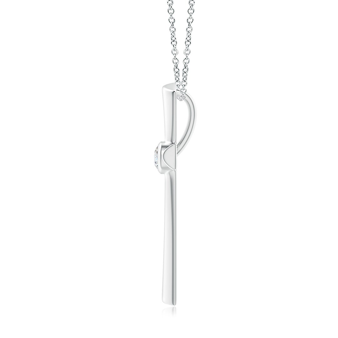 3.8mm GVS2 Solitaire Diamond Cross Pendant in P950 Platinum - side 3