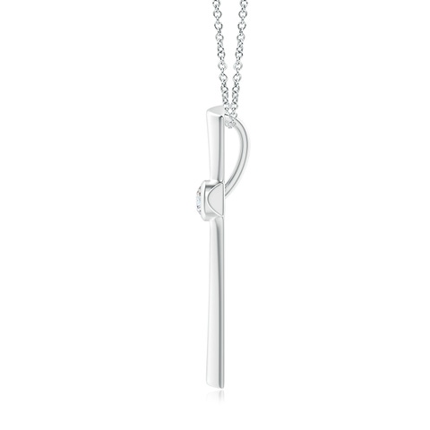3.8mm GVS2 Solitaire Diamond Cross Pendant in P950 Platinum