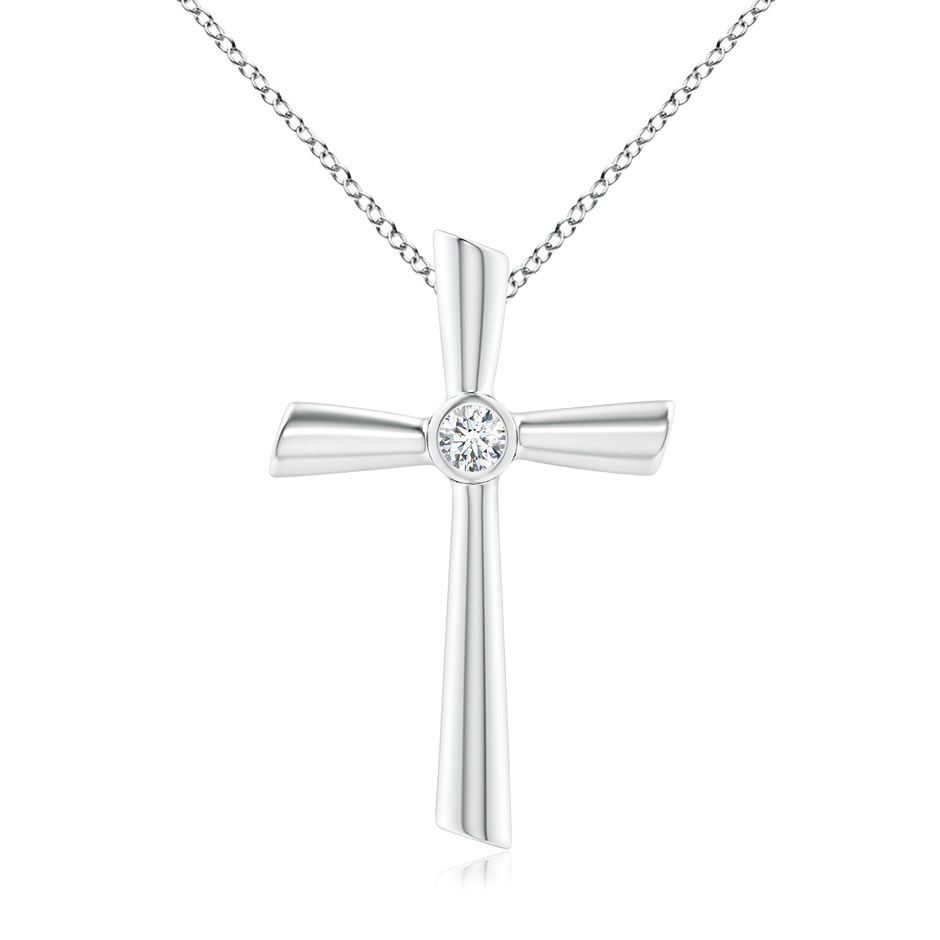 3.8mm GVS2 Solitaire Diamond Cross Pendant in White Gold 
