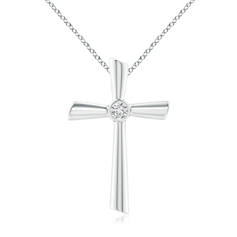 3.8mm HSI2 Solitaire Diamond Cross Pendant in White Gold 