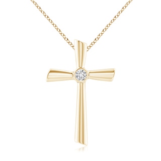 3.8mm HSI2 Solitaire Diamond Cross Pendant in Yellow Gold