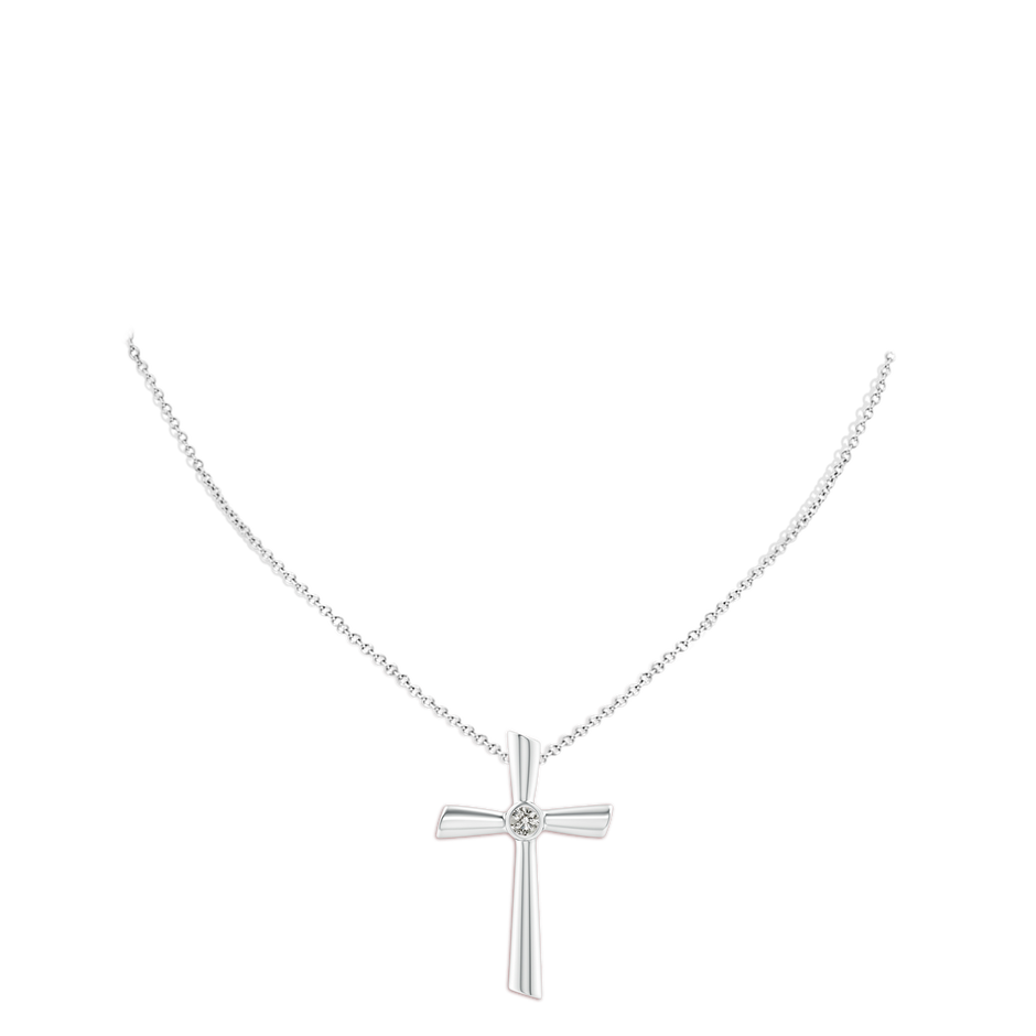 3.8mm KI3 Solitaire Diamond Cross Pendant in White Gold pen