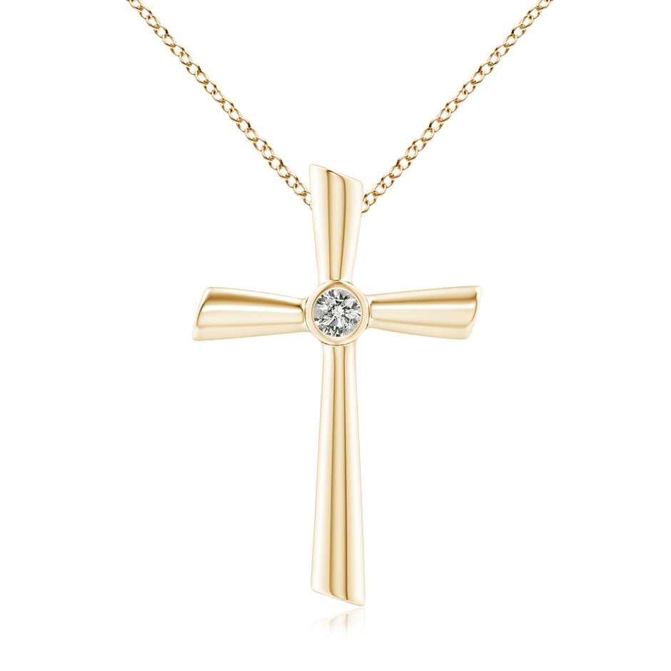 3.8mm KI3 Solitaire Diamond Cross Pendant in Yellow Gold 