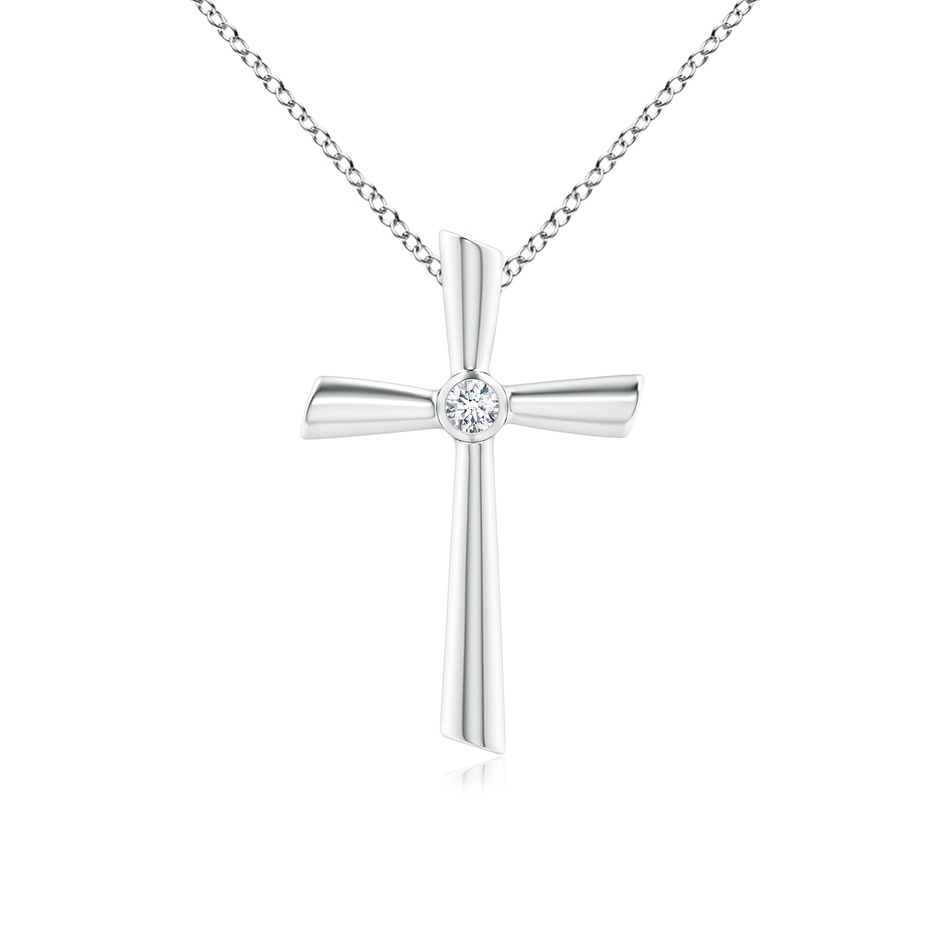 3mm GVS2 Solitaire Diamond Cross Pendant in White Gold 