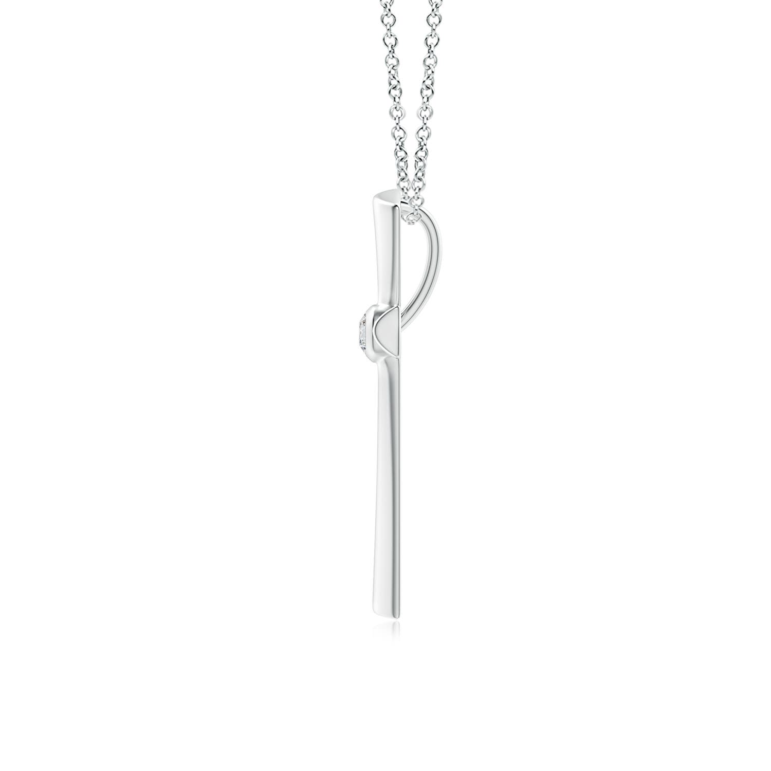 3mm HSI2 Solitaire Diamond Cross Pendant in 18K White Gold