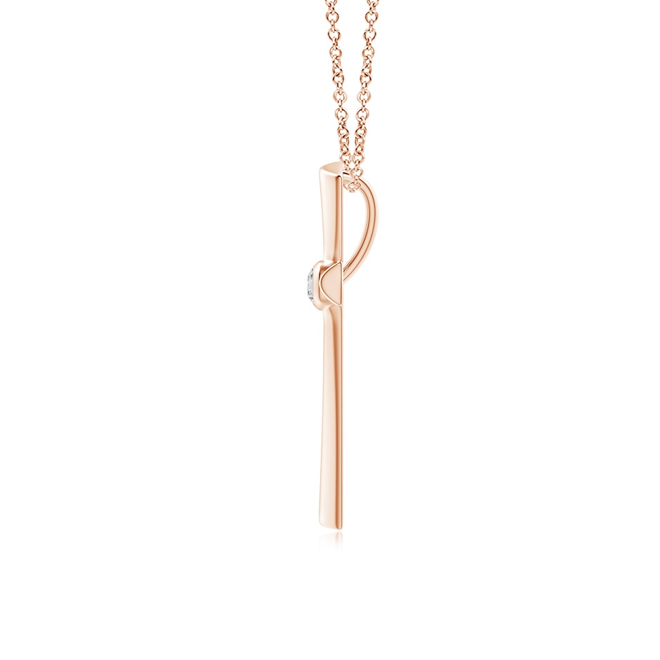 3mm HSI2 Solitaire Diamond Cross Pendant in 9K Rose Gold side 199