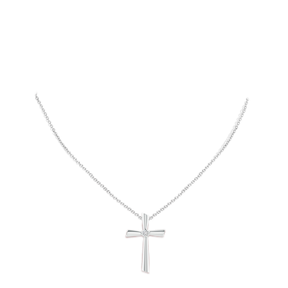 Angara Natural Diamond Cross Pendant Necklace for Women, Girls in