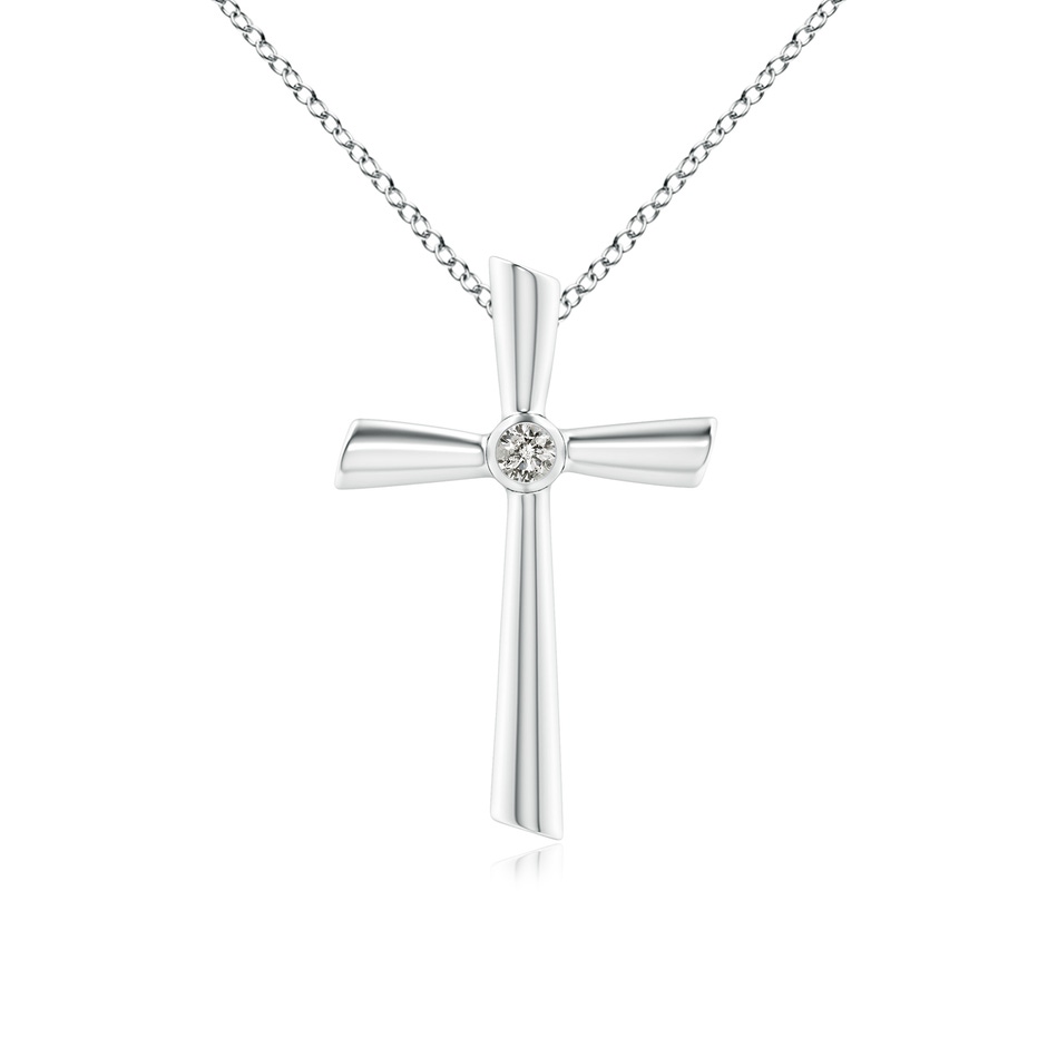 3mm KI3 Solitaire Diamond Cross Pendant in White Gold 