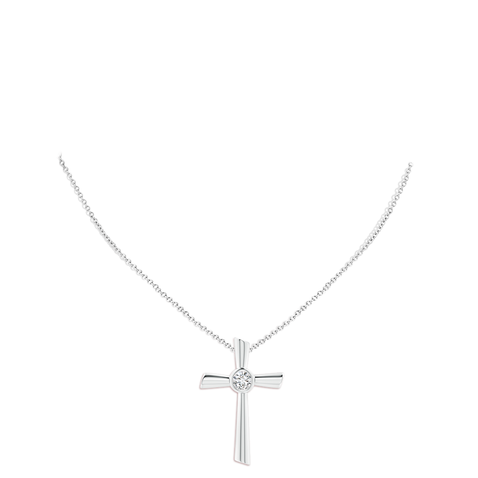 5.1mm HSI2 Solitaire Diamond Cross Pendant in P950 Platinum pen