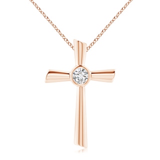 5.1mm HSI2 Solitaire Diamond Cross Pendant in Rose Gold