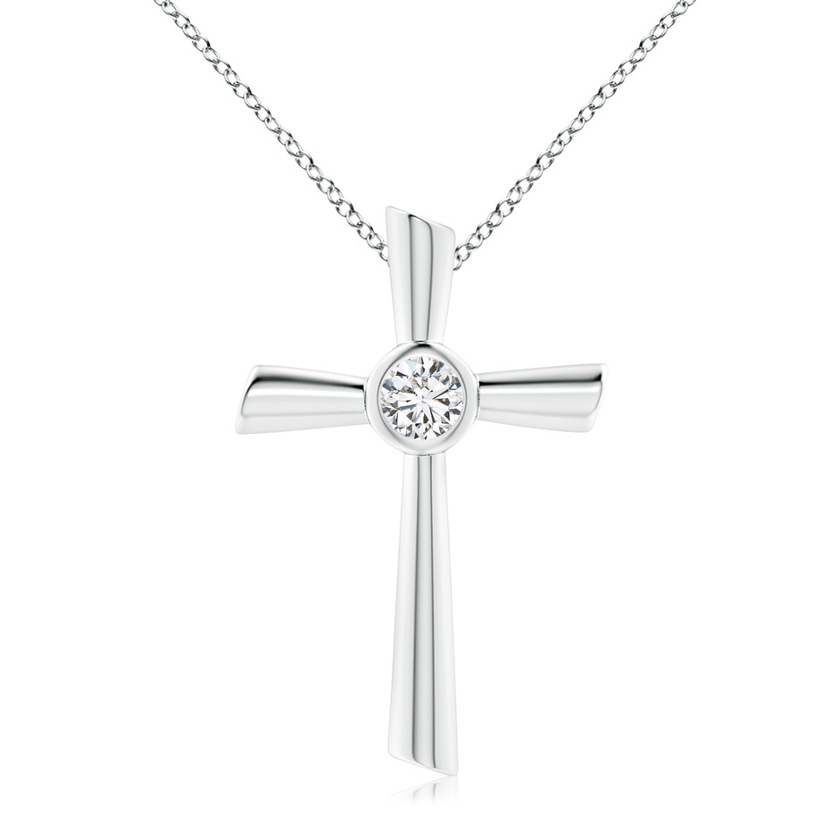 5.1mm HSI2 Solitaire Diamond Cross Pendant in White Gold 
