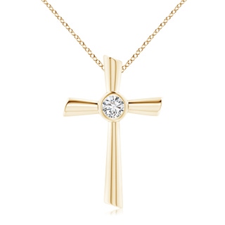 5.1mm HSI2 Solitaire Diamond Cross Pendant in Yellow Gold