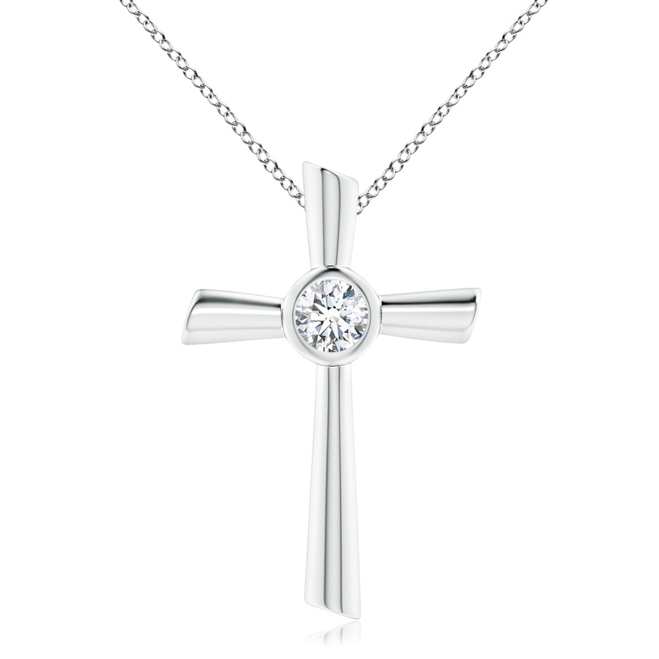 6.4mm GVS2 Solitaire Diamond Cross Pendant in P950 Platinum 