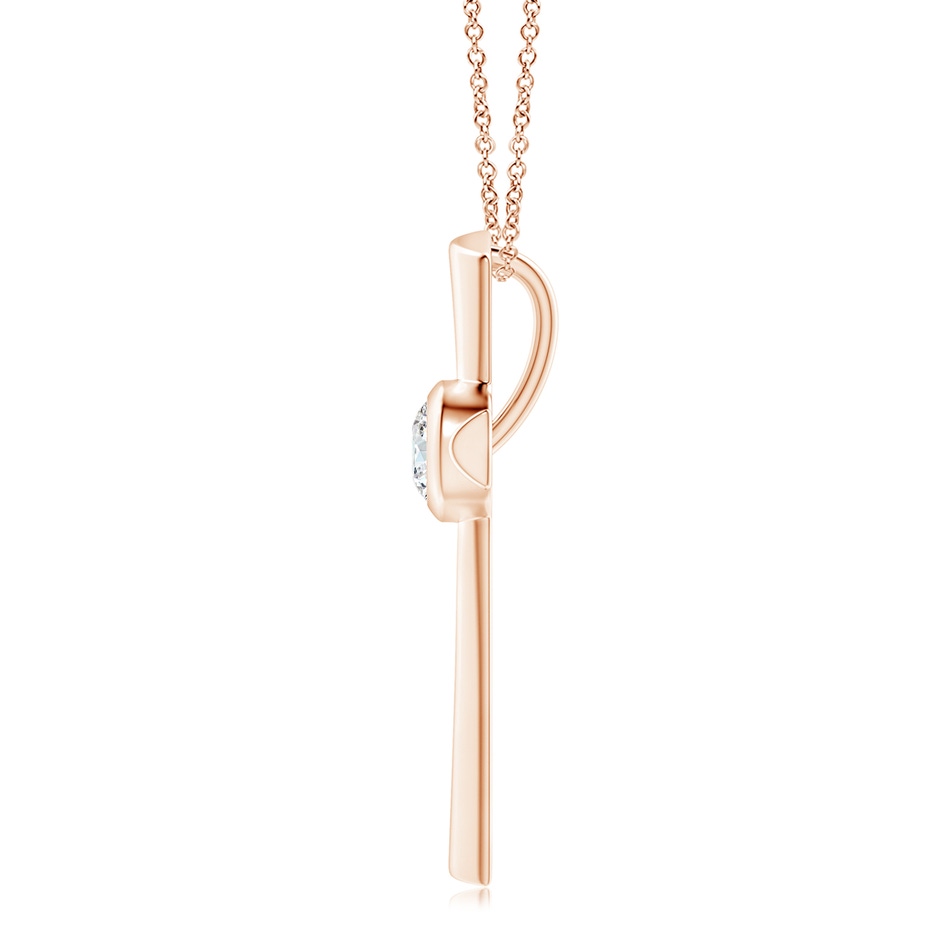 6.4mm GVS2 Solitaire Diamond Cross Pendant in Rose Gold side 199