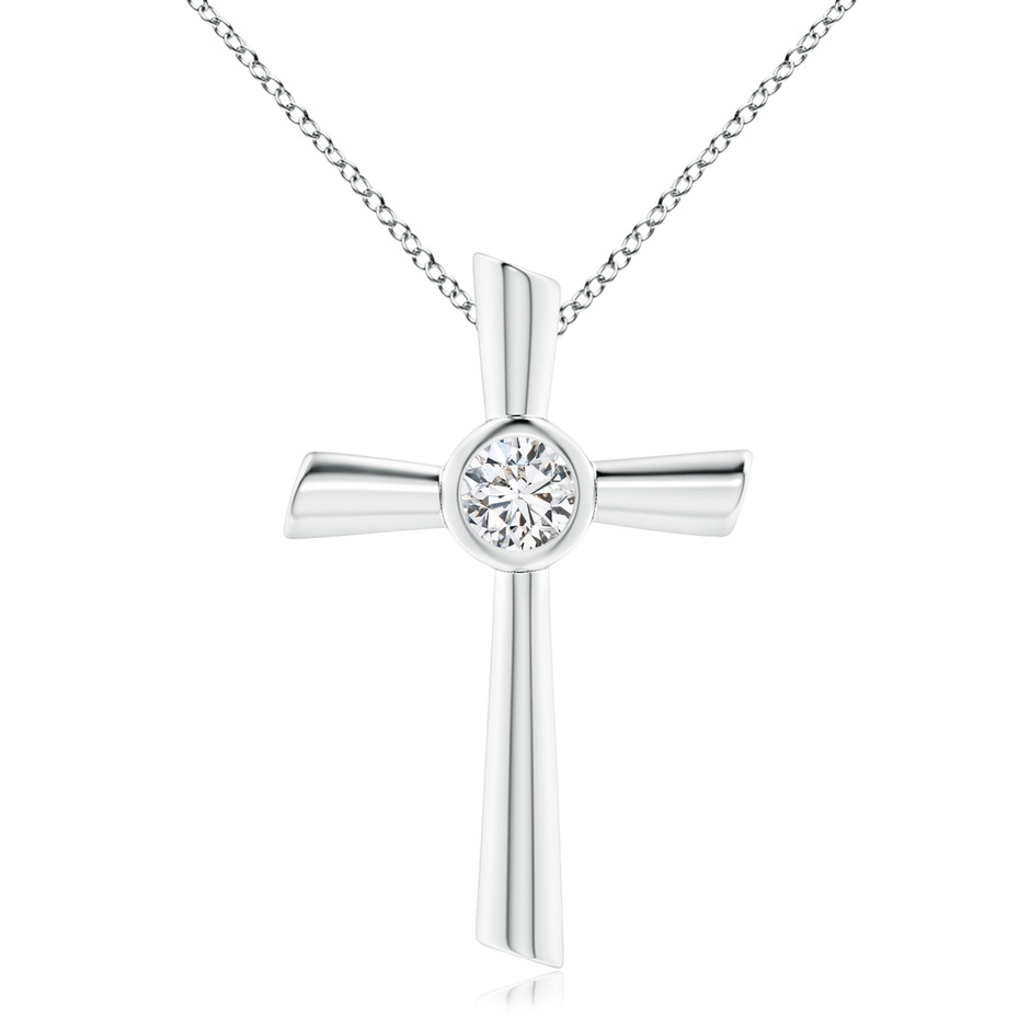 6.4mm HSI2 Solitaire Diamond Cross Pendant in P950 Platinum 