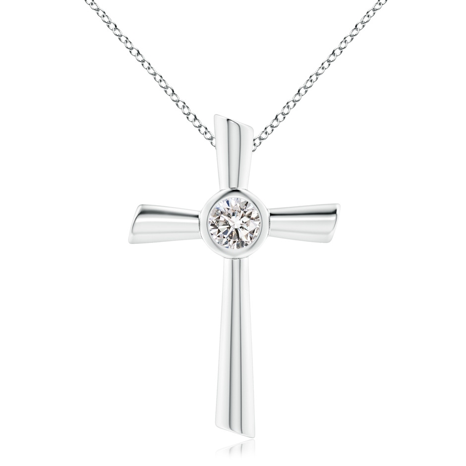 6.4mm IJI1I2 Solitaire Diamond Cross Pendant in P950 Platinum 
