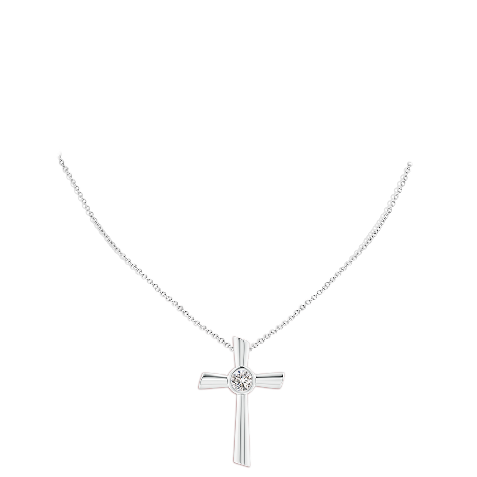 6.4mm IJI1I2 Solitaire Diamond Cross Pendant in P950 Platinum pen